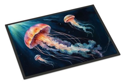Deep-Sea Jellyfish Doormat Front Door Mat Indoor Outdoor Rugs for Entryway, Non Slip Washable Low Pile, 24H X 36W
