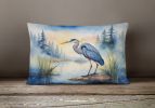 Birds, Birds, Birds Throw Pillow Throw Pillow for Indoor Couch Bed Outdoor Patio Washable, Blue Heron Emerging 7490,12Hx16W