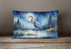 Birds, Birds, Birds Throw Pillow Throw Pillow for Indoor Couch Bed Outdoor Patio Washable, Blue Heron Moonlight 7495,12Hx16W