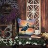 Blue Heron Setting Sun Throw Pillow Machine Washable, Indoor Outdoor Decorative Pillow for Couch, Bed or Patio, 18Hx18W